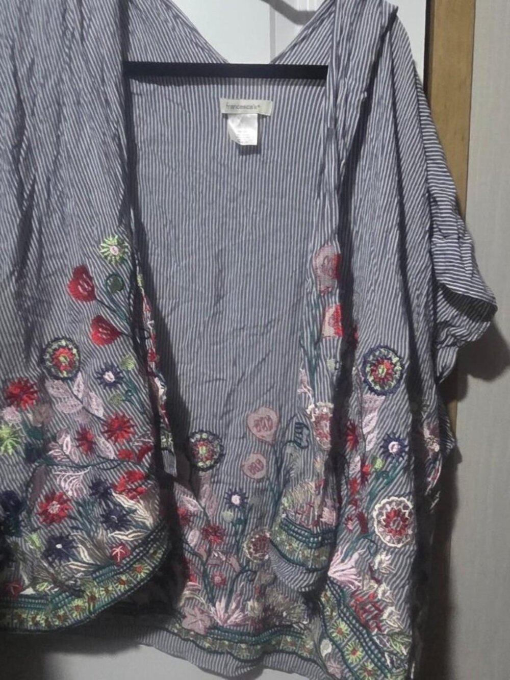 Francesca's striped floral cardigan Size L #cardigan #floral